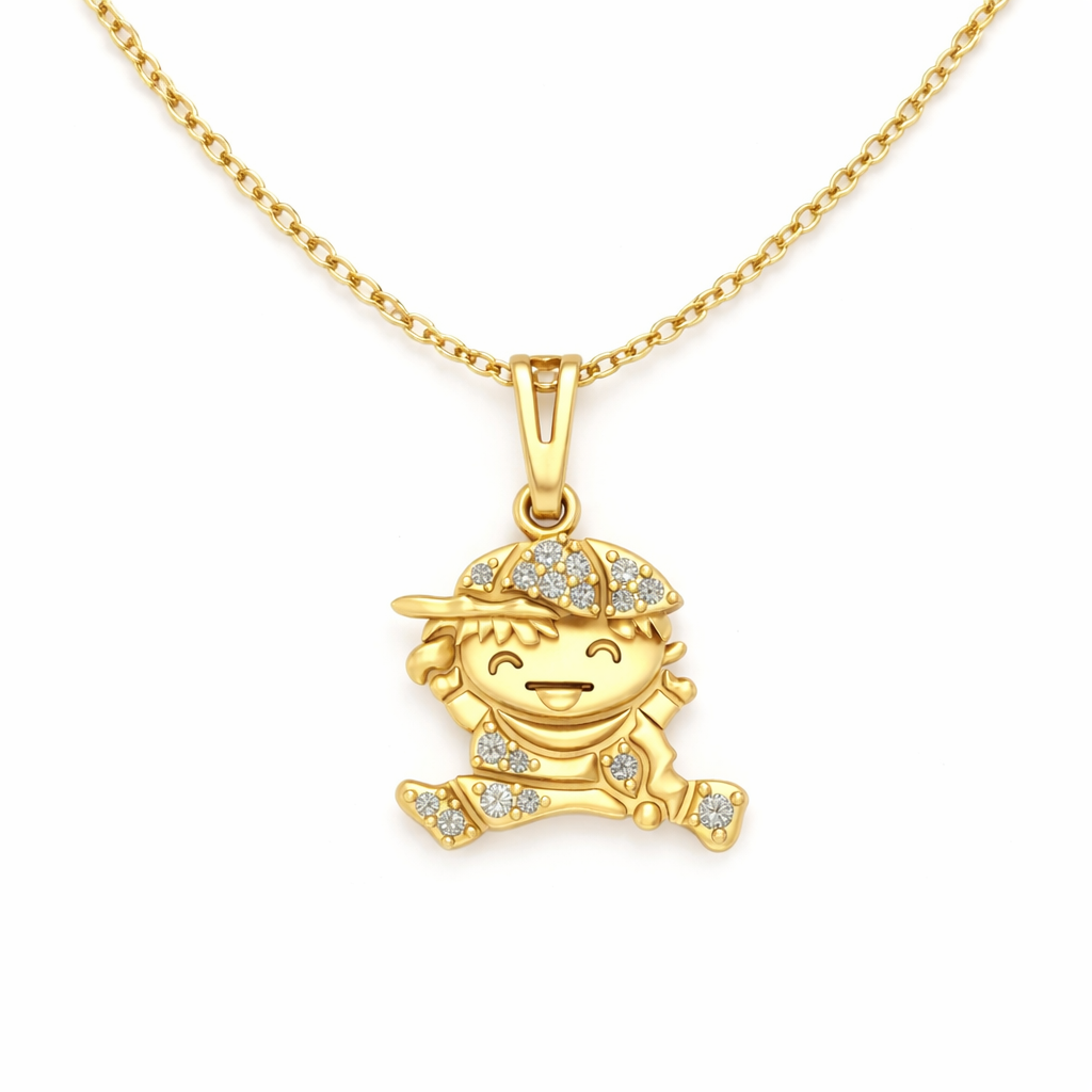 18KT Gold Plated Playful Boy Pendant