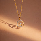 Celestial Spiral Halo Pendant in 18KT Gold Plated
