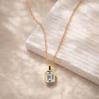 Emerald Cut 18KT Gold Plated Pendant