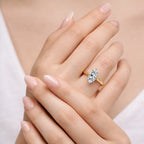 Marquise Solitaire 18KT Gold Plated Ring
