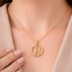 18KT Gold Modern Orbit Pendant