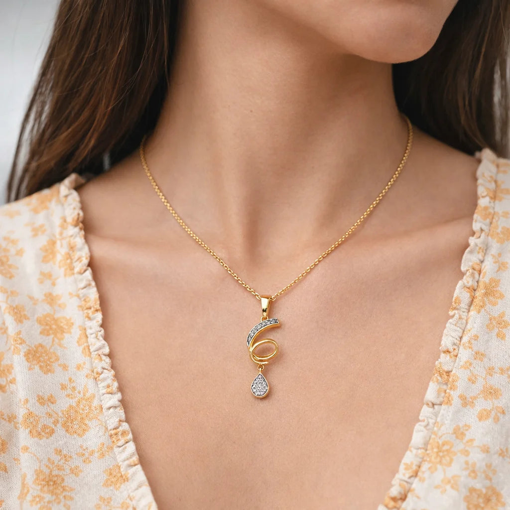 Lucky Six 18KT Gold Plated Pendant