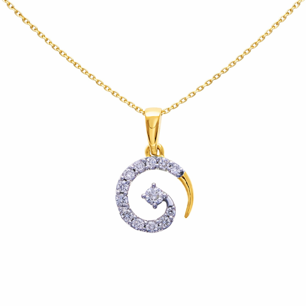 Celestial Spiral Halo Pendant in 18KT Gold Plated