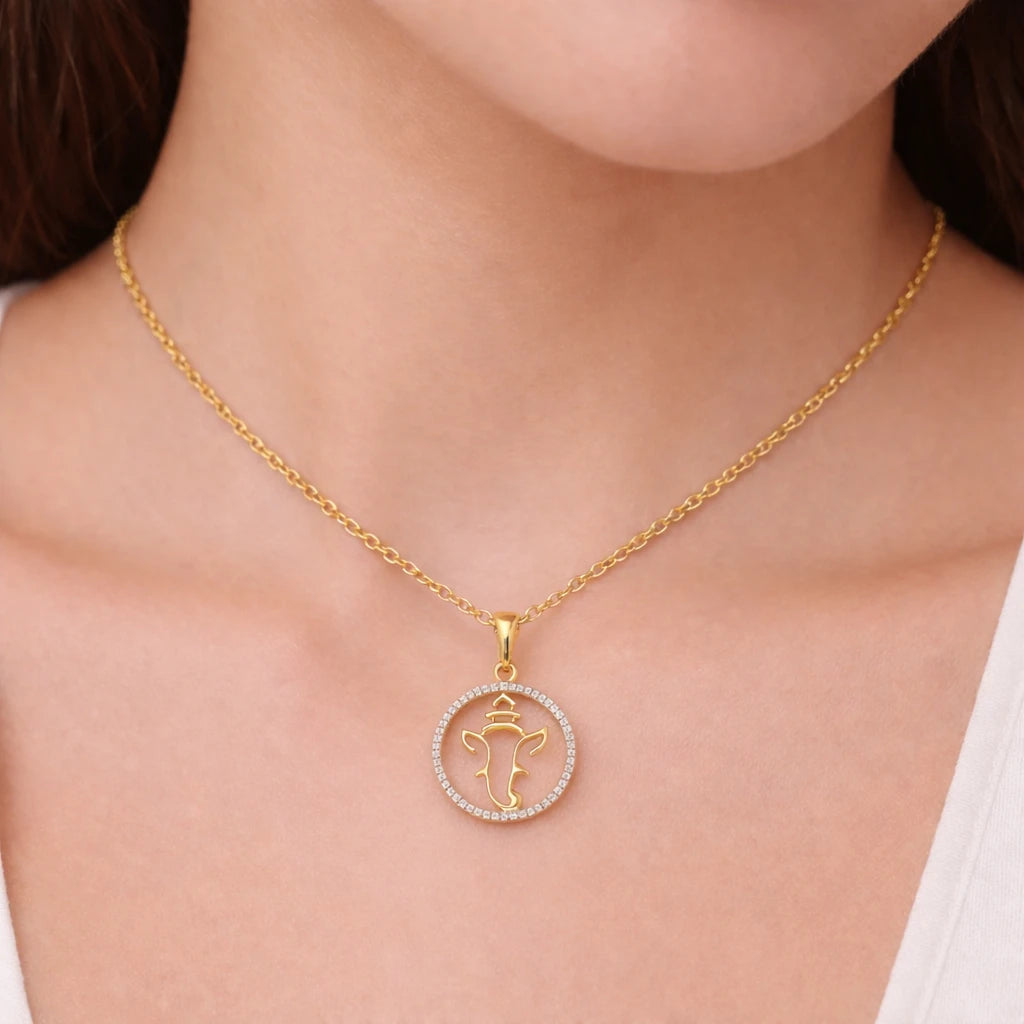 18KT Gold Ganesha Aura Pendant