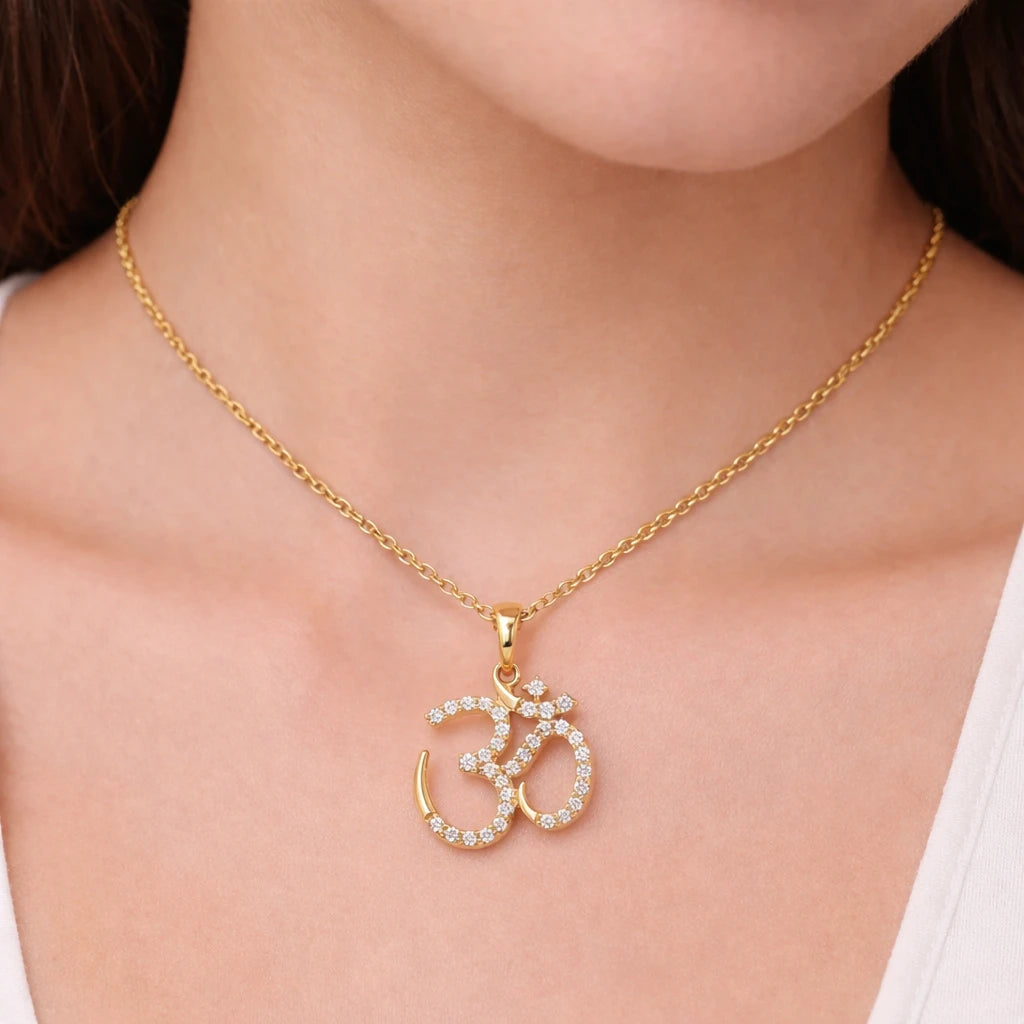 18KT Gold Om Radiance Pendant