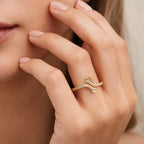 18KT Gold Twist Sparkle Ring