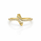 18KT Gold Twist Sparkle Ring