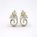 18KT Gold Floral Swirl Marquise Earrings