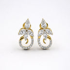 18KT Gold Floral Swirl Marquise Earrings