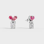 Silver Blossom Drop Stud Earrings