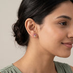 Silver Citrus Bloom Stud Earrings