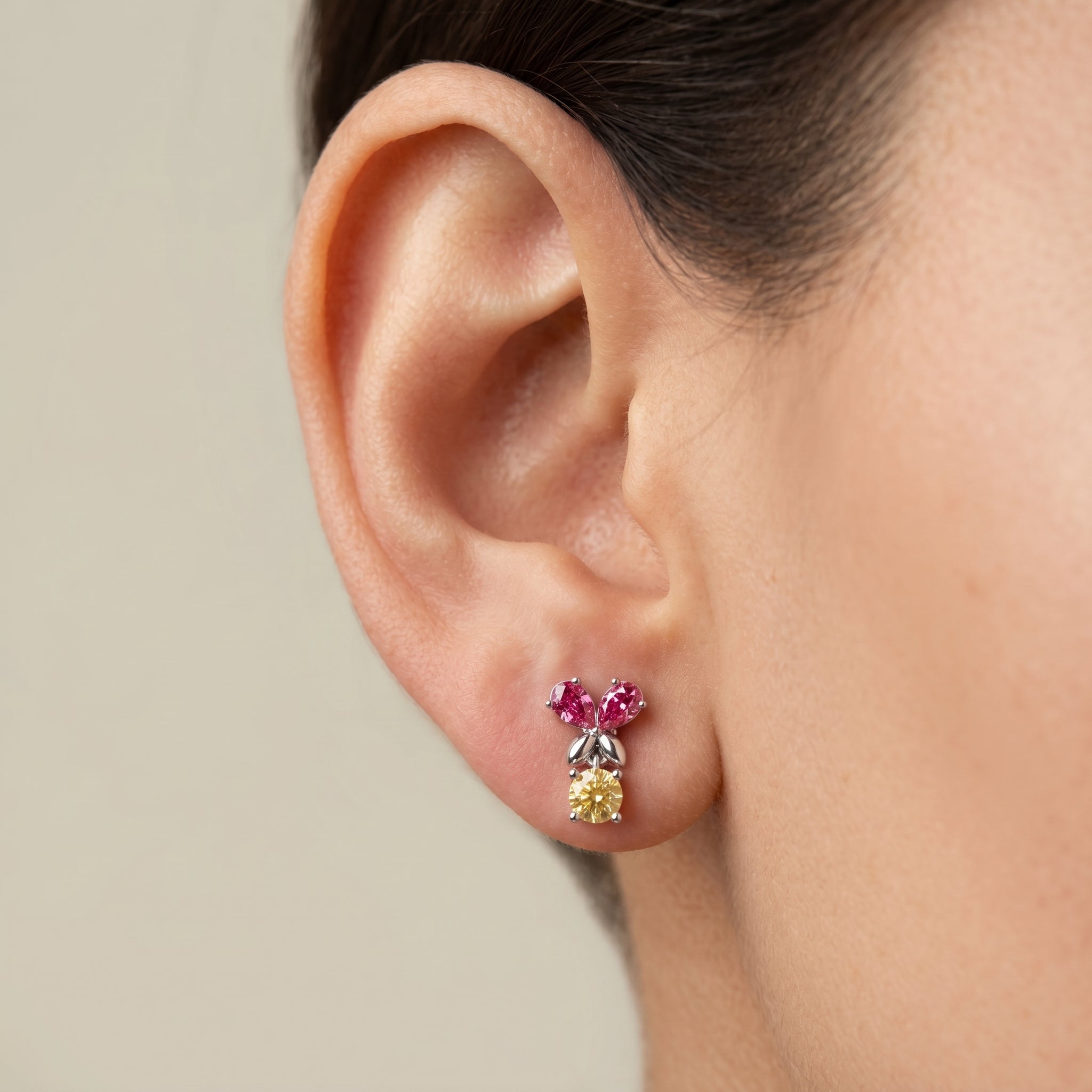 Silver Citrus Bloom Stud Earrings