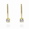 18KT Gold Solitaire Drop Earrings