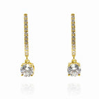 18KT Gold Solitaire Drop Earrings