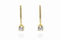 18KT Gold Solitaire Drop Earrings