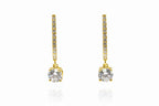 18KT Gold Solitaire Drop Earrings