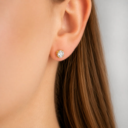 18KT Gold Classic Solitaire Studs