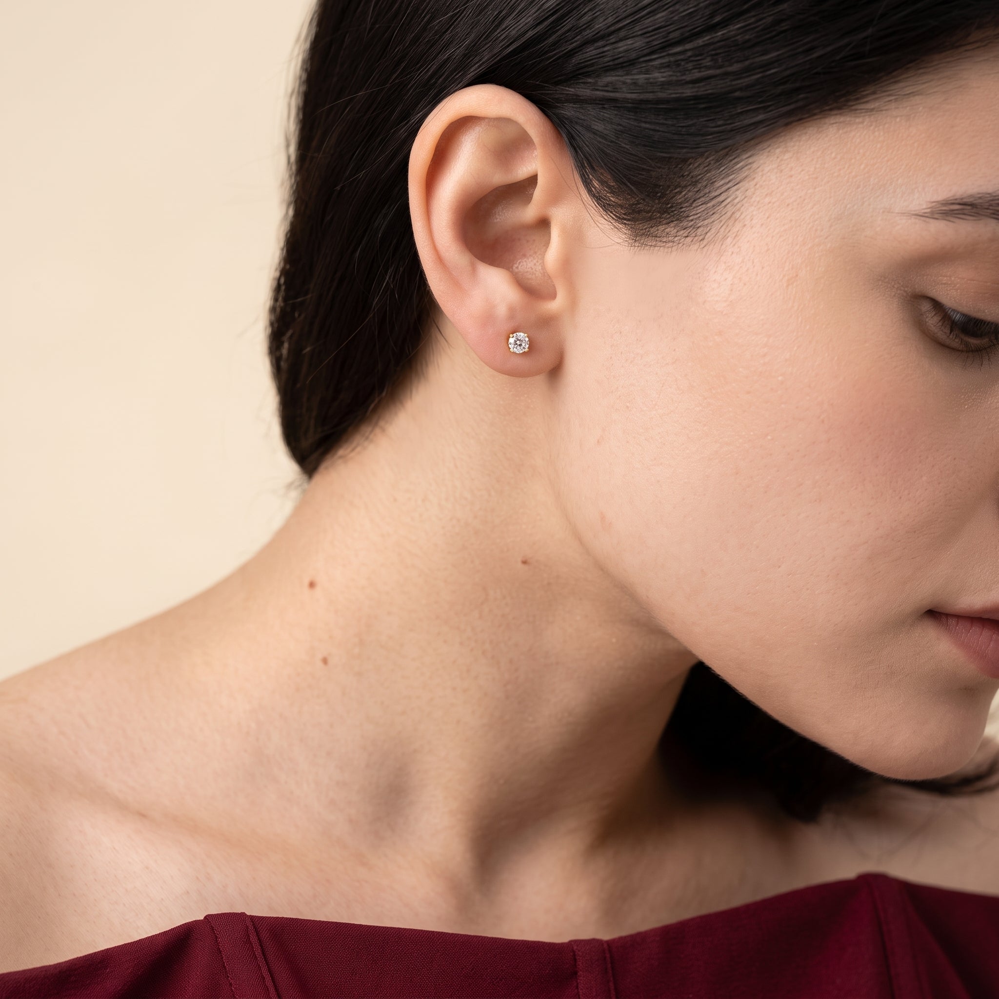 18KT Gold Classic Solitaire Studs