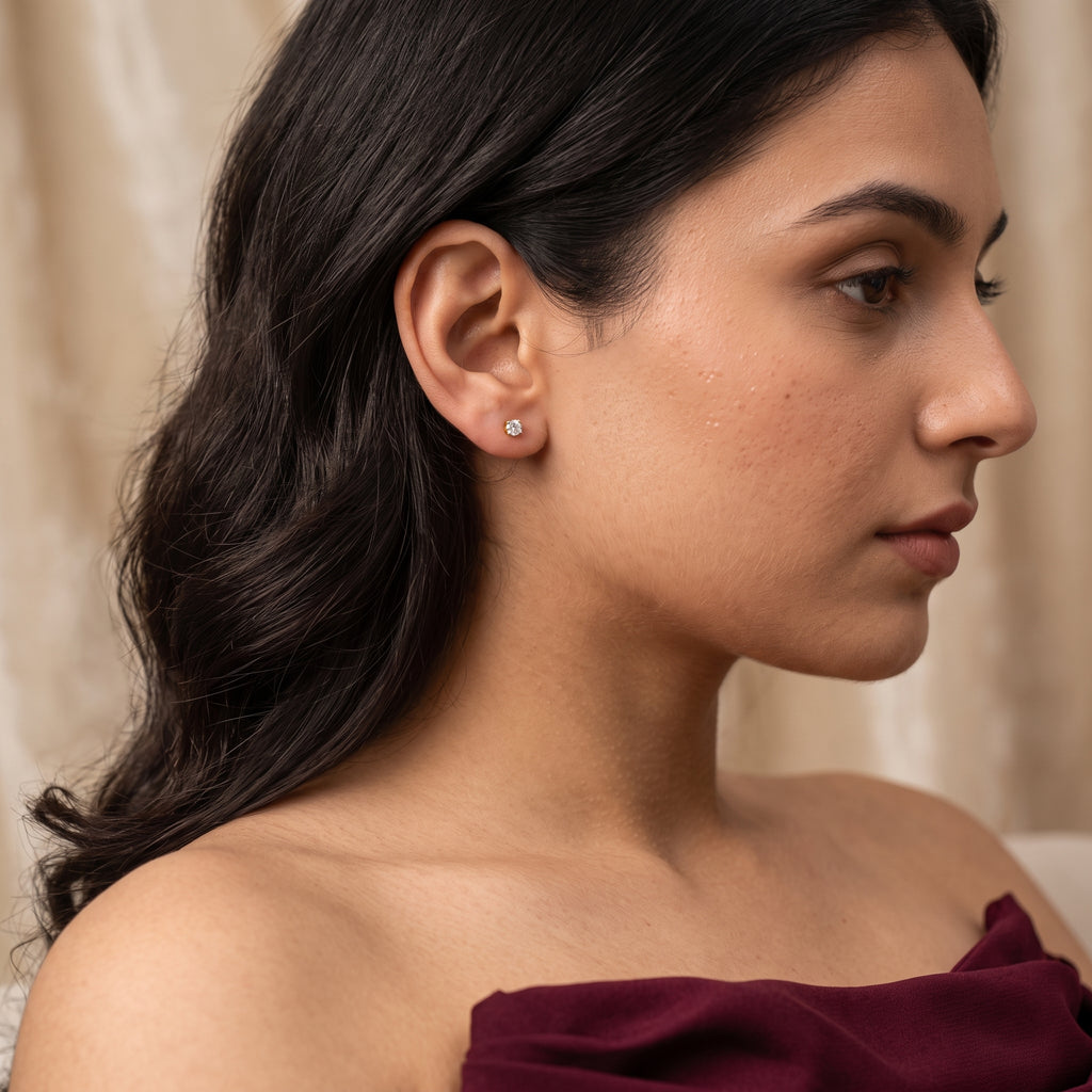 18KT Gold Classic Solitaire Studs