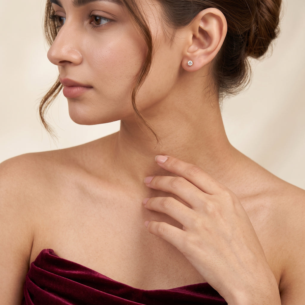 18KT Gold Classic Solitaire Studs