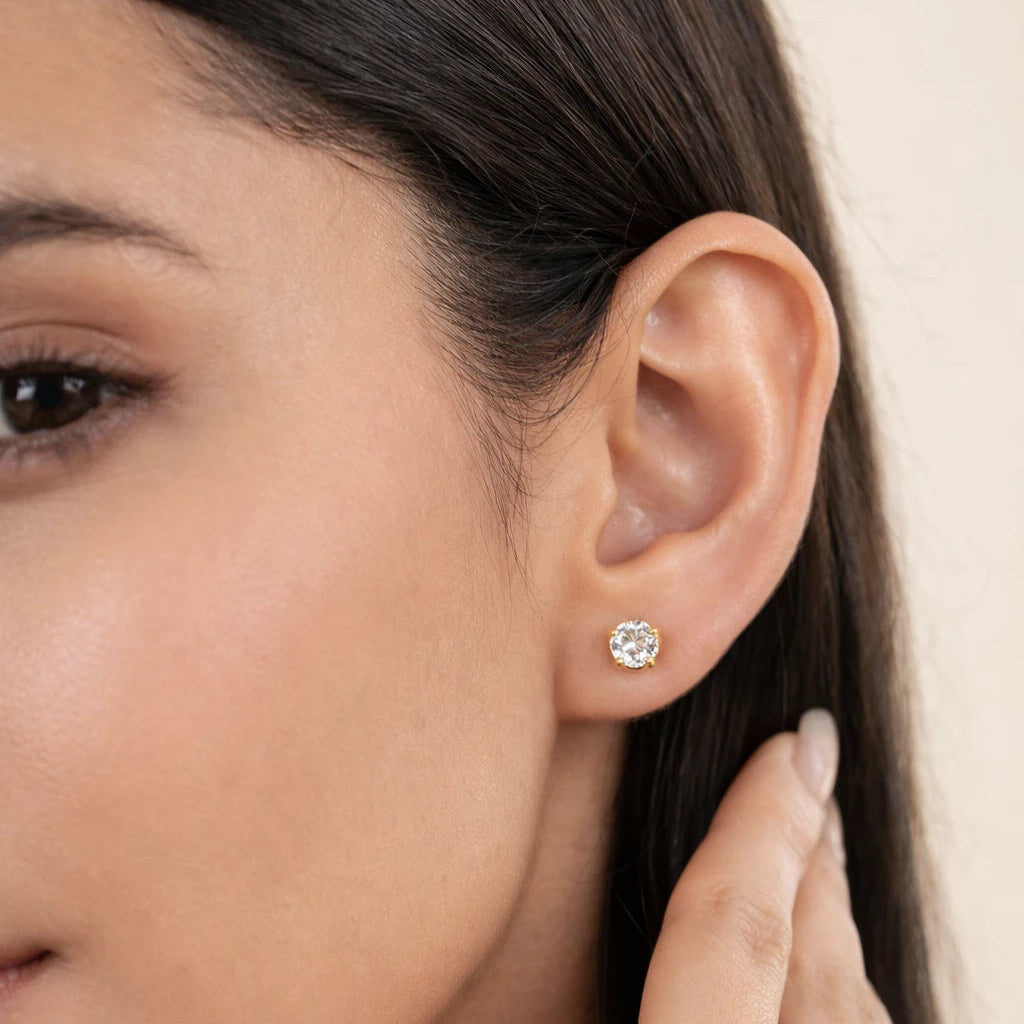 18KT Gold Classic Solitaire Studs
