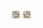 18KT Gold Floral Square Studs