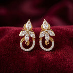 18KT Gold Floral Swirl Marquise Earrings