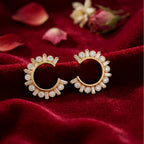 18KT Gold Crescent Spark Earrings