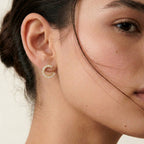 18KT Gold Crescent Spark Earrings