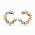 18KT Gold Crescent Spark Earrings