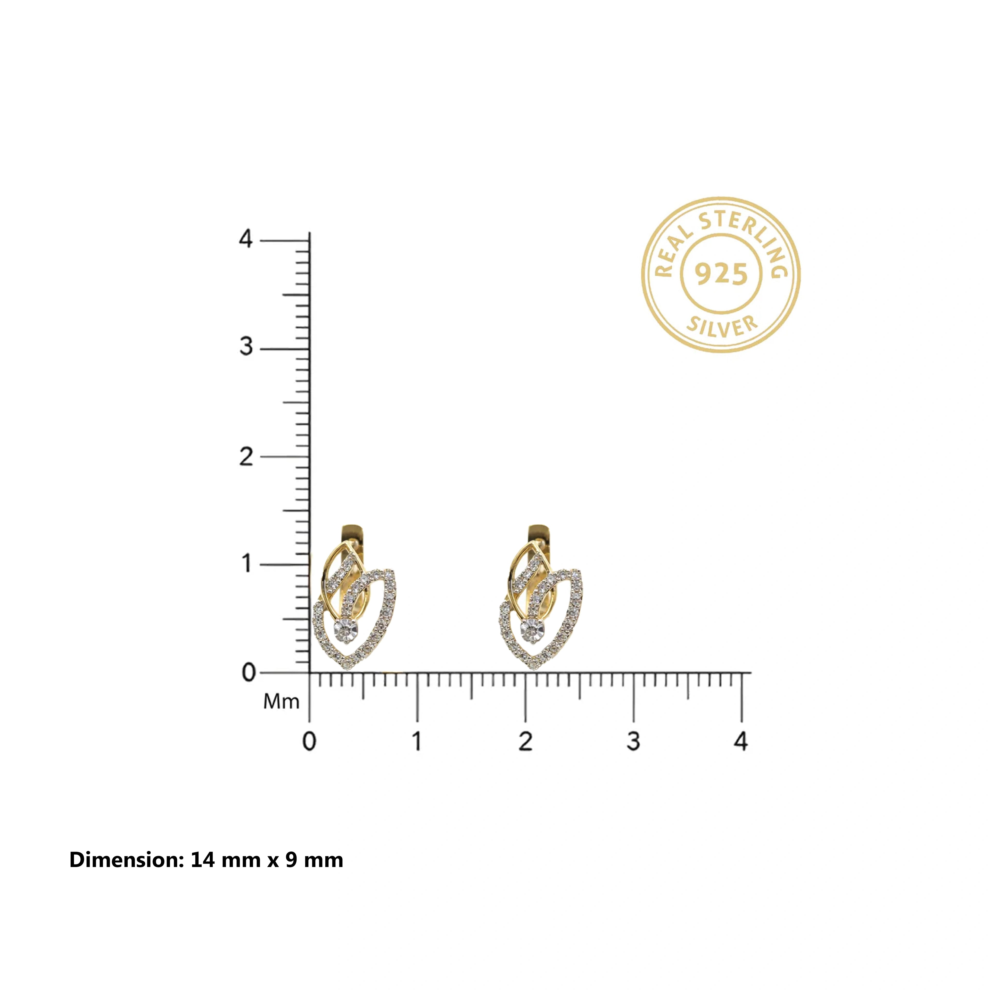 18KT Gold Twin Leaf Earrings