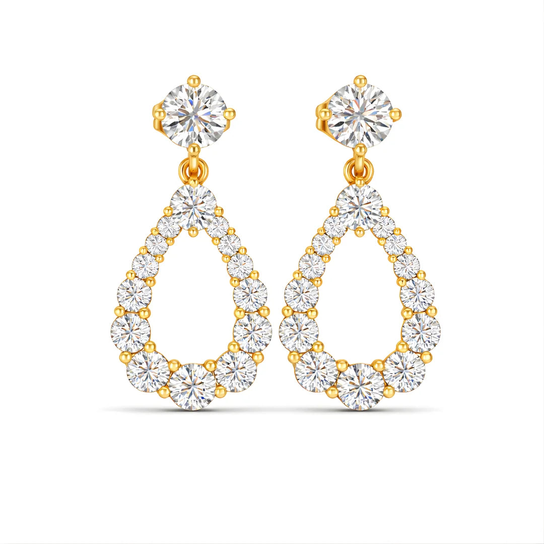 Eternal Halo Teardrop Earrings 18KT Gold Plated