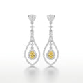Silver Canary Teardrop Earrings