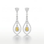 Silver Canary Teardrop Earrings