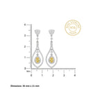 Silver Canary Teardrop Earrings