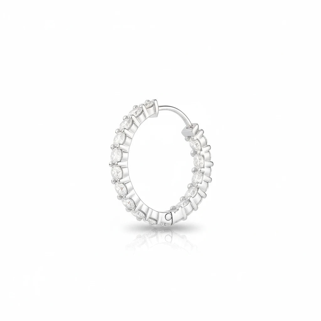Simple Diamond Hoop Earrings