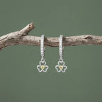 Luxury Two-Tone Floral Earrings – Silver Elegance With Golden Bloom