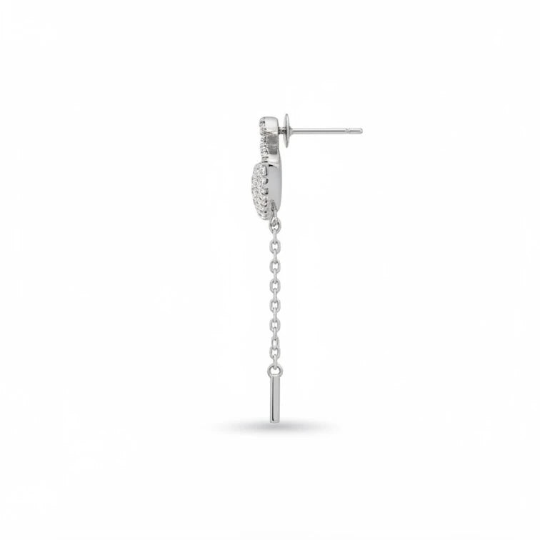 Diamond Swan Drop Earrings