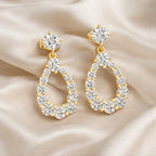 Eternal Halo Teardrop Earrings 18KT Gold Plated