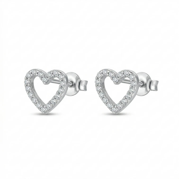 Diamond Heart Earrings