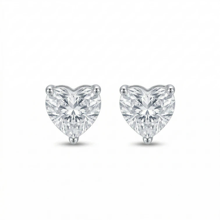 92five jewels 925 Silver Heart Shape Earrings Or Mini Studs Silver Jewellery for Women & Girl's | Great for Gifting