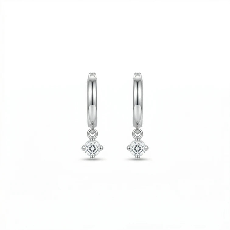 Minimalist Diamond Drop Earrings