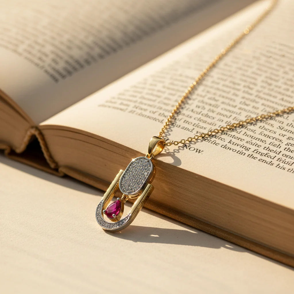Ruby Glow 18KT Gold Plated Pendant