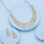 Gold Teardrop Fringe Necklace Set