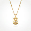 Gold Bunny Charm Pendant Necklace