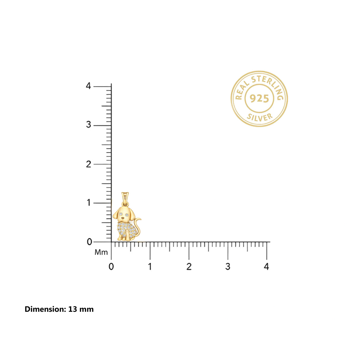 18KT Gold Plated Puppy Charm Pendant