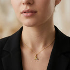 Gold Teddy Heart Charm Pendant