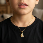 Gold Teddy Heart Charm Pendant