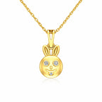 Gold Bunny Charm Pendant Necklace