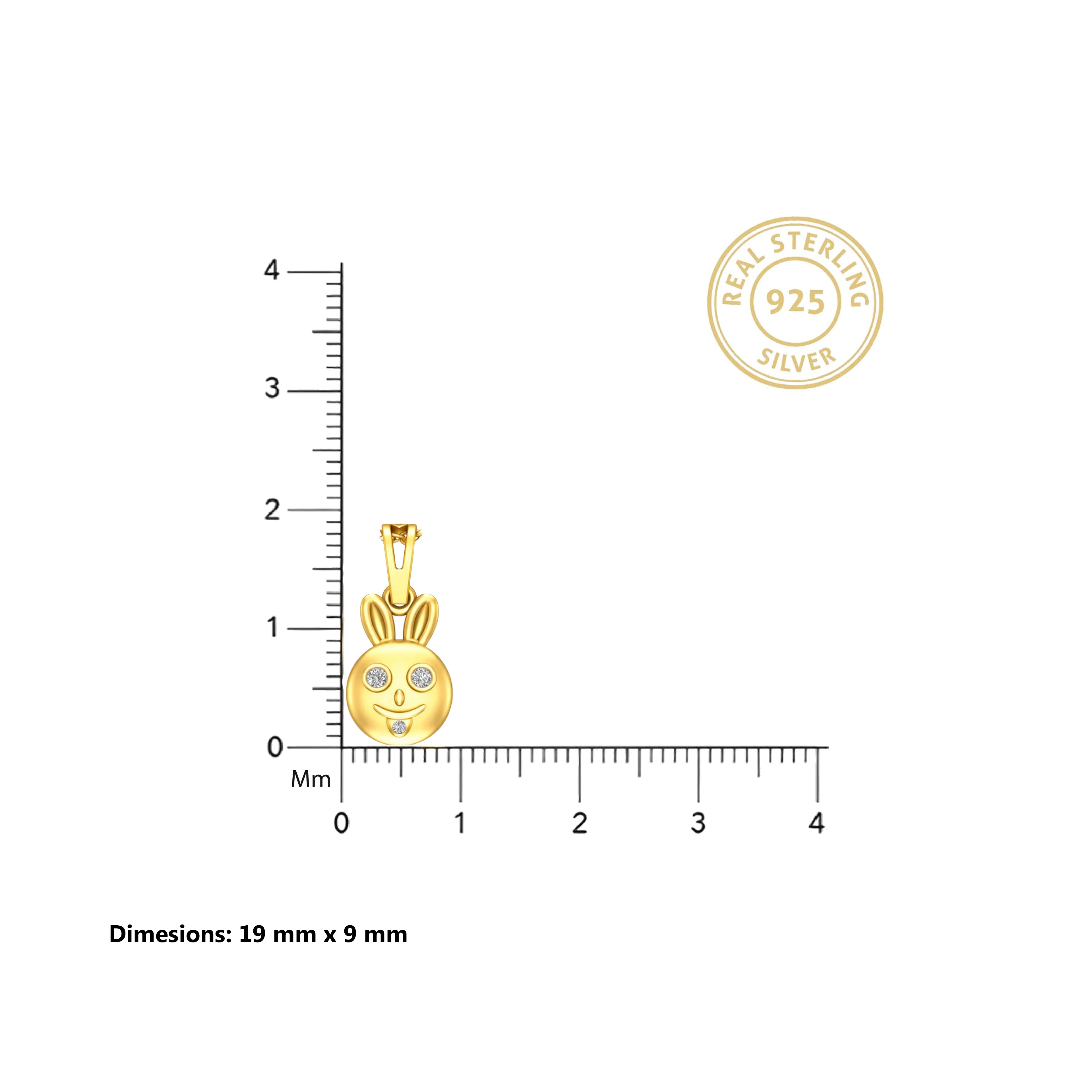 Gold Bunny Charm Pendant Necklace